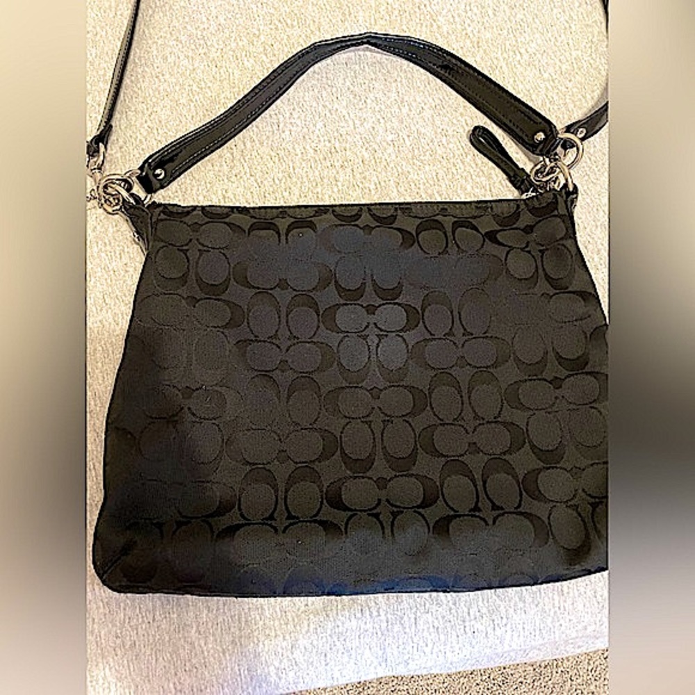 Black crossbody canvas signature COACH - Picture 2 of 9